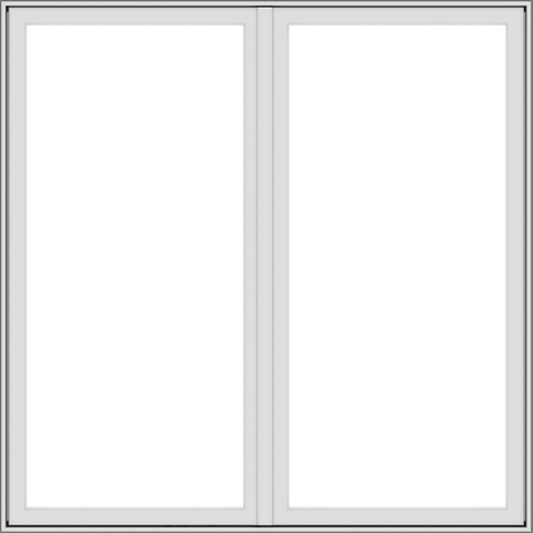 72x72 (71.5 x 71.5 inch) White Aluminum French Window Clear no Grids