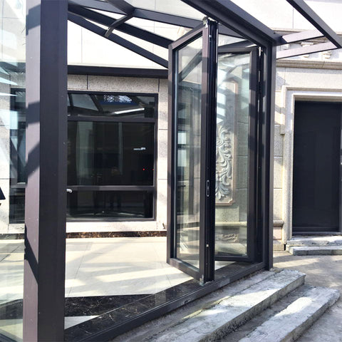 Double glazed accordion sliding folding door patio door design for balcony on China WDMA