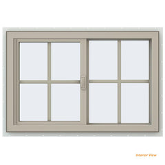 36x24 35.5x23.5 Vinyl PVC Sliding Window With Colonial Grids Grilles