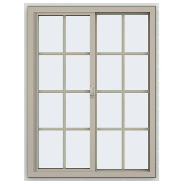 36x48 35.5x47.5 Vinyl Pvc Sliding  Window With Colonial Grids Grilles