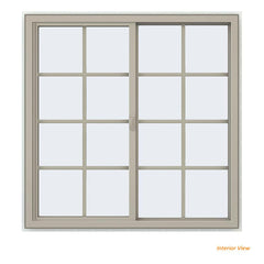 46x46 45x45 Aluminum/Vinyl/uPVC Sliding Window With Colonial Grids Grilles