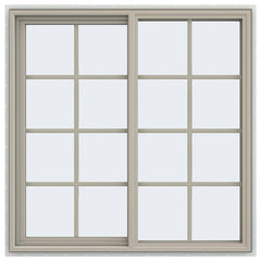 48x48 47.5x47.5 Vinyl PVC Sliding Window With Colonial Grids Grilles
