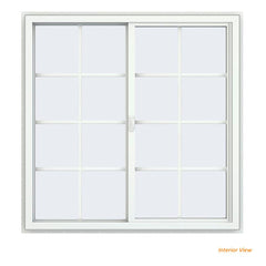 48x48 Vinyl PVC Sliding Window With Colonial Grids Grilles