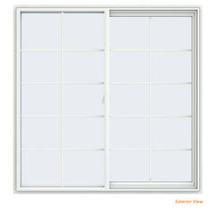 60x60 59.5x59.5 White Vinyl Sliding Window With Colonial Grids Grilles