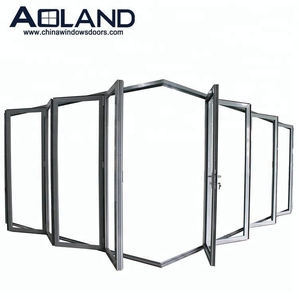 Aluminium bi folding corner glass doors with AS 2047 on China WDMA