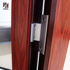 American wooden grain color grille design tempered glass crank aluminium casement windows on China WDMA