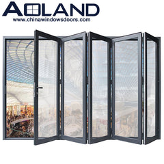 Commercial system accordion bifold patio doors aluminium frame with tempered glass on China WDMA