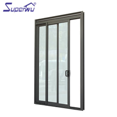 Factory made exterior glass panel doors french with blinds side panels on China WDMA