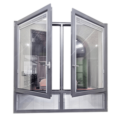 WDMA aluminum double tempered casement glass windows
