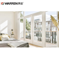 WDMA 28x78 French Metal Full Glass Black Waterproof Internal Door Custom Width