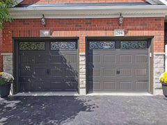 China WDMA Residential black sectional tempered glass aluminum garage door