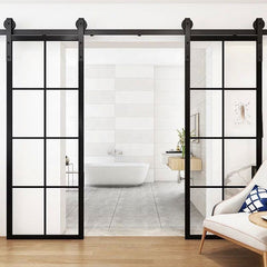 WDMA Hot sale Steel insulated sliding barn door wrought iron frame sliding door with track