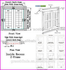 Home decorative 89mm wooden Plantation window Shutter on China WDMA