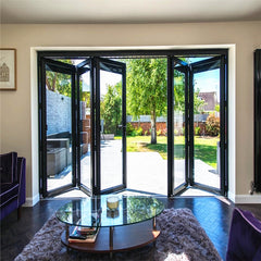 Horizontal Balcony Glass Accordion Aluminum Bi Folding Door on China WDMA