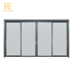 In stock Nigeria doors and windows price double glass 3 pane black aluminium extrusion profile sliding window with fly screen on China WDMA