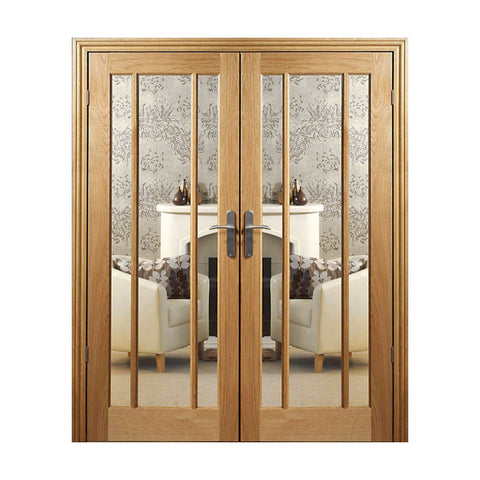 Luxury type solid timber wood glass door on China WDMA