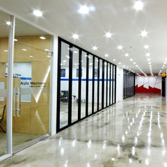 Office Home Interior Aluminum Bifold Sliding Door Folding Glass Window on China WDMA