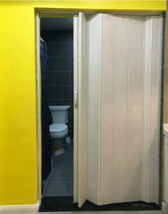 PVC Folding Door PVC Glass Accordion Doors Cost With Wooden Grain on China WDMA