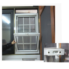 White color american style house window design 1.4mm frame thickness make aluminium window used aluminium single top hung window on China WDMA