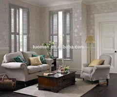 good quality grey color wood Plantation Shutter with fashionable design on China WDMA
