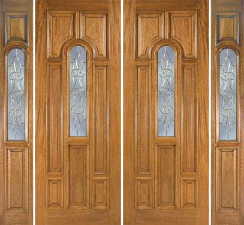 WDMA 100x96 Door (8ft4in by 8ft) Exterior Mahogany Talbot Double Door/2side w/ OL Glass 1