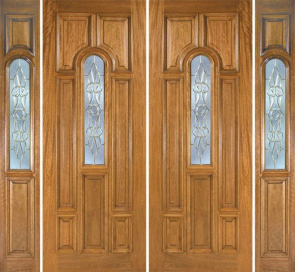 WDMA 100x96 Door (8ft4in by 8ft) Exterior Mahogany Talbot Double Door/2side w/ L Glass 1