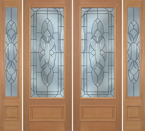 WDMA 100x96 Door (8ft4in by 8ft) Exterior Mahogany Livingston Double Door/2side w/ BO Glass - 8ft Tall 1