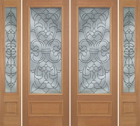 WDMA 100x96 Door (8ft4in by 8ft) Exterior Mahogany Edwards Double Door/2side w/ W Glass - 8ft Tall 1