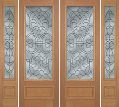 WDMA 100x96 Door (8ft4in by 8ft) Exterior Mahogany Edwards Double Door/2side w/ W Glass - 8ft Tall 1
