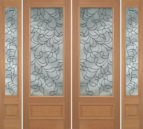 WDMA 100x96 Door (8ft4in by 8ft) Exterior Mahogany Edwards Double Door/2side w/ S Glass - 8ft Tall 1
