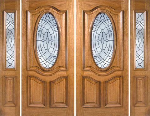 WDMA 108x80 Door (9ft by 6ft8in) Exterior Mahogany La Jolla Double Door/2side w/ EE Glass 1