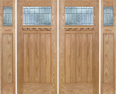 WDMA 108x80 Door (9ft by 6ft8in) Exterior Oak Biltmore Double Door/2side w/ C Glass 1