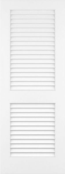 WDMA 18x96 Door (1ft6in by 8ft) Interior Swing Pine 96in Plantation Louver/Louver Primed Single Door 1