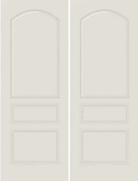 WDMA 20x80 Door (1ft8in by 6ft8in) Interior Bifold Smooth 3020 MDF 3 Panel Arch Panel Double Door 1