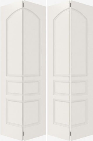 WDMA 20x80 Door (1ft8in by 6ft8in) Interior Bifold Smooth 3020 MDF 3 Panel Arch Panel Double Door 2