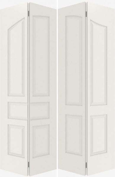 WDMA 20x80 Door (1ft8in by 6ft8in) Interior Barn Smooth 5060 MDF Pair 5 Panel Arch Panel Double Door 1