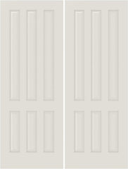 WDMA 20x80 Door (1ft8in by 6ft8in) Interior Swing Smooth 6070 MDF 6 Panel Double Door 1