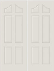 WDMA 20x80 Door (1ft8in by 6ft8in) Interior Barn Smooth 6050 MDF 6 Panel Arch Panel Double Door 1