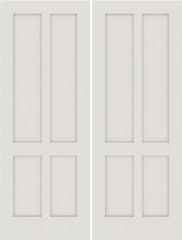 WDMA 20x80 Door (1ft8in by 6ft8in) Interior Swing Smooth 4010 MDF 4 Panel Shaker Double Door 1