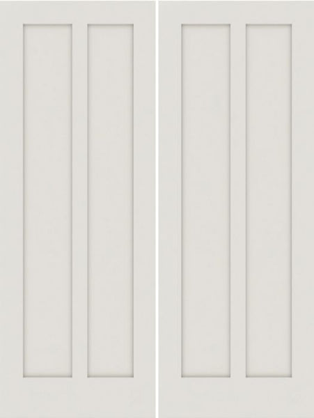 WDMA 20x80 Door (1ft8in by 6ft8in) Interior Barn Smooth 2190 MDF 2 Panel Shaker Double Door 1