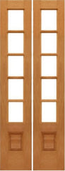 WDMA 28x96 Door (2ft4in by 8ft) Interior Barn Mahogany 5-lite French Door w Bottom Panel Solid Wood 1