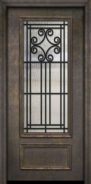 WDMA 32x80 Door (2ft8in by 6ft8in) Exterior 80in ThermaPlus Steel Novara 1 Panel 3/4 Lite GBG Door 1