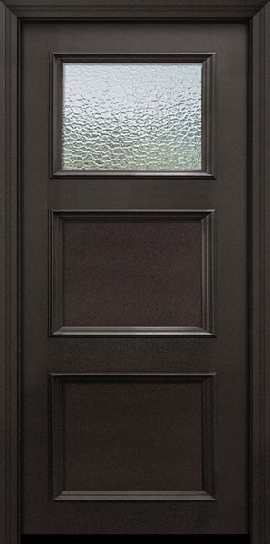 WDMA 32x80 Door (2ft8in by 6ft8in) Exterior 80in ThermaPlus Steel 1 Lite 2 Panel Continental Door w/ Textured Glass 1