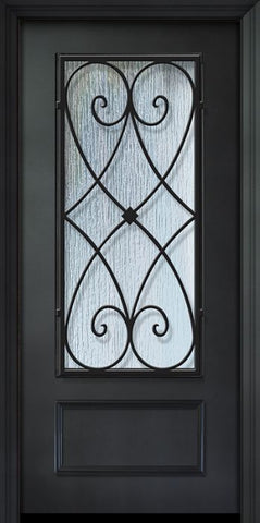 WDMA 32x80 Door (2ft8in by 6ft8in) Exterior 80in ThermaPlus Steel Charleston 1 Panel 3/4 Lite Door 1