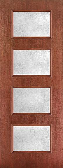 WDMA 34x96 Door (2ft10in by 8ft) Exterior Mahogany Fiberglass 8ft Ari 4-Lite Rainglass 1