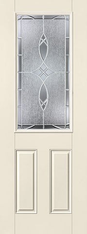 WDMA 34x96 Door (2ft10in by 8ft) Exterior Smooth Fiberglass Impact Door 8ft 1/2 Lite Blackstone 2