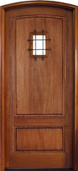 WDMA 36x108 Door (3ft by 9ft) Exterior Mahogany Trinity 2 Panel Impact Single Door/Arch Top w Speakeasy 1