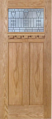 WDMA 36x80 Door (3ft by 6ft8in) Exterior Oak Pearce Single Door w/ B Glass 1