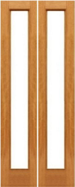 WDMA 36x84 Door (3ft by 7ft) Interior Barn Mahogany 1-lite French Door Solid Wood 1