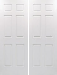 WDMA 36x96 Door (3ft by 8ft) Interior Swing Woodgrain 96in Colonist Hollow Core Textured Double Door|1-3/8in Thick 1